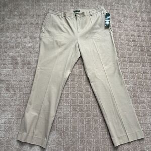 Lauren Ralph Lauren Chino Khaki Pants Womens 18W Tan Preppy Stretch Academia NWT
